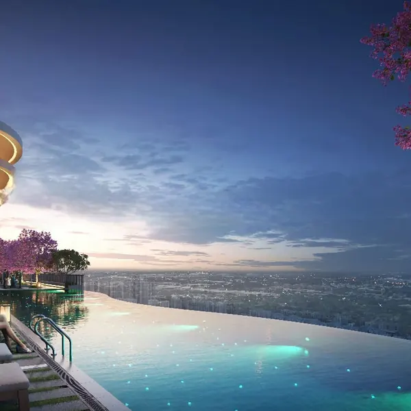 Infinity pool and sky deck at Great Value Ekanam, Sector 107 Noida